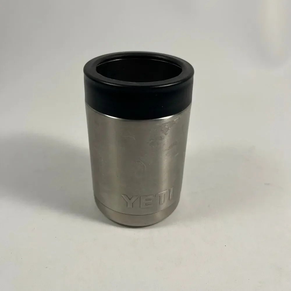 Yeti 12oz Rambler Colster Can and Bottle Insulator Coozie Silver Summer